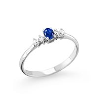 Anello Stevanella Gioielli Donna in Oro bianco Zaffiro AN-2660GR-ZAFF.DIAM0.09CT